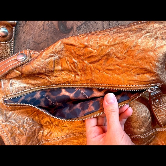 B Makowsky Bronze Leather Tote Bag - Picture 3 of 5